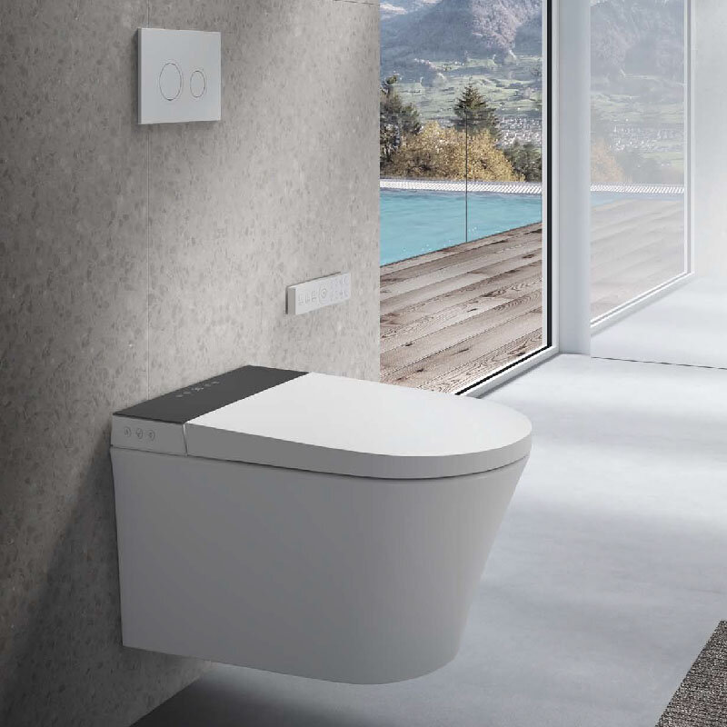 Изображение товара Электронный унитаз Uni-Flow Mi-Smart CH1048ZR-A, подвесной, безободковый, крышка-биде, сиденье микролифт, белый