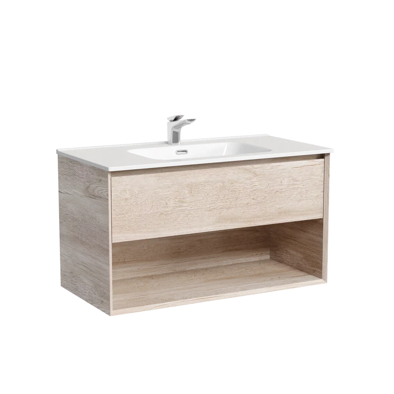 Изображение товара Подвесная тумба под раковину Sancos Marmi 1.0, 90 см, дуб галифакс натуральный