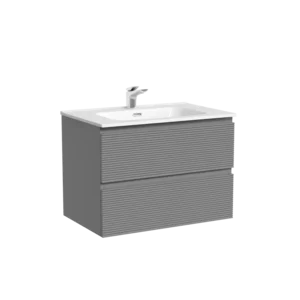 Изображение товара Тумба под раковину Sancos Folk FL70ES, 70 см подвесная, с рельефным фасадом, Ergraut soft
