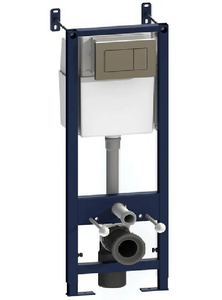 Изображение товара Инсталляция Am.Pm, унитаз Isvea Sentimenti Neo, безободковый, крышка-сиденье микролифт, белый, клавиша хром, комплект Santehnica.ru, I01270351N/10AR02010/40D80200I-S