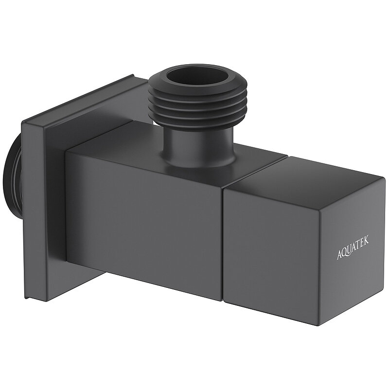 Изображение товара Шланговое подсоединение Aquatek AQ2453MB, с запорным вентилем, цвет черный матовый