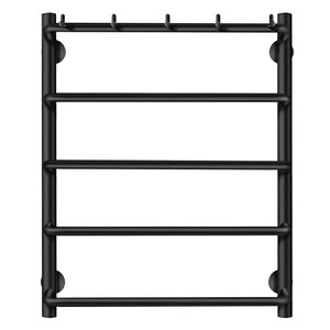 Изображение товара Полотенцесушитель водяной Secado Мерида 1 К, 4673739225141, ширина 40 см, высота 60 см, с крючками, черный матовый