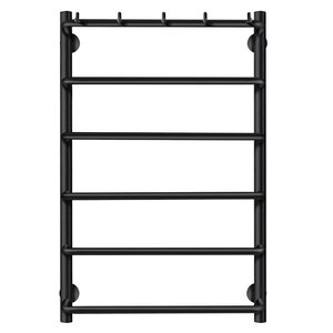 Изображение товара Полотенцесушитель водяной Secado Мерида 1 К, 4673739225189, ширина 50 см, высота 80 см, с крючками, черный матовый