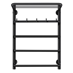 Изображение товара Полотенцесушитель водяной Secado Мерида 1 КСП, 4673739225387, ширина 40 см, высота 60 см, с крючками, с полкой, черный матовый