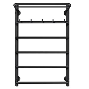 Изображение товара Полотенцесушитель водяной Secado Мерида 1 КСП, 4673739225424, ширина 50 см, высота 80 см, с крючками, с полкой, черный матовый