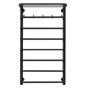 Изображение товара Полотенцесушитель водяной Secado Мерида 1 КСП, 4673739225455, ширина 50 см, высота 100 см, с крючками, с полкой, черный матовый