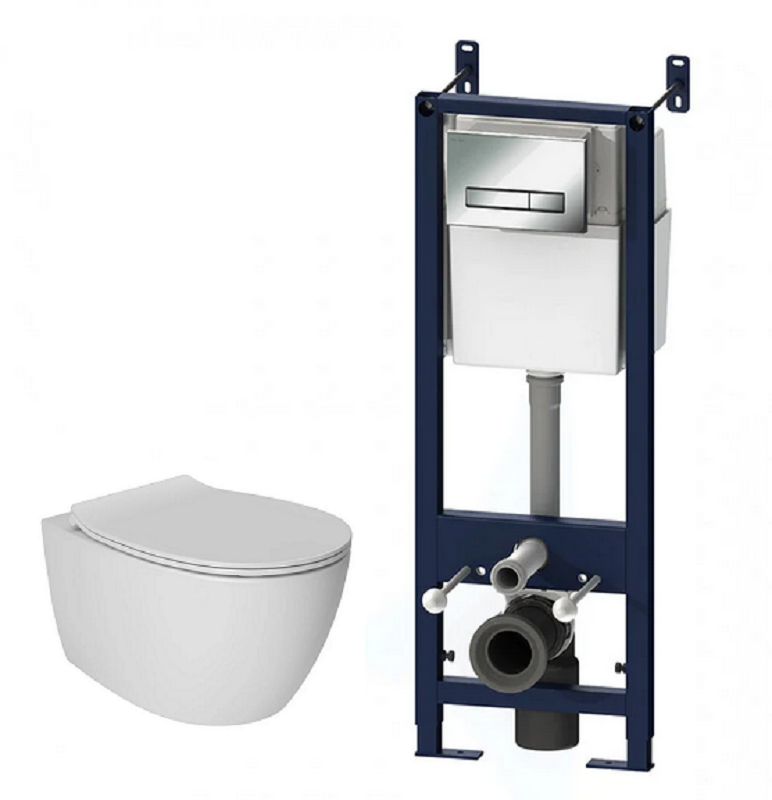 Изображение товара Инсталляция Am.Pm Start S и унитаз Isvea Sentimenti Neo безободковый с микролифтом