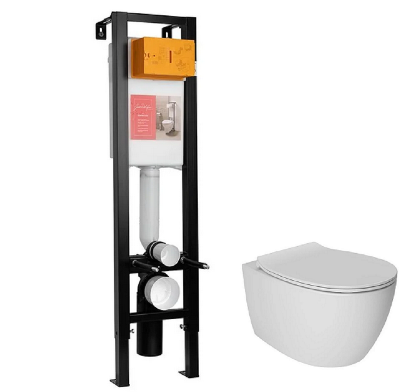 Изображение товара Инсталляция Jacob Delafon и унитаз Isvea Sentimenti Neo белый безободковый