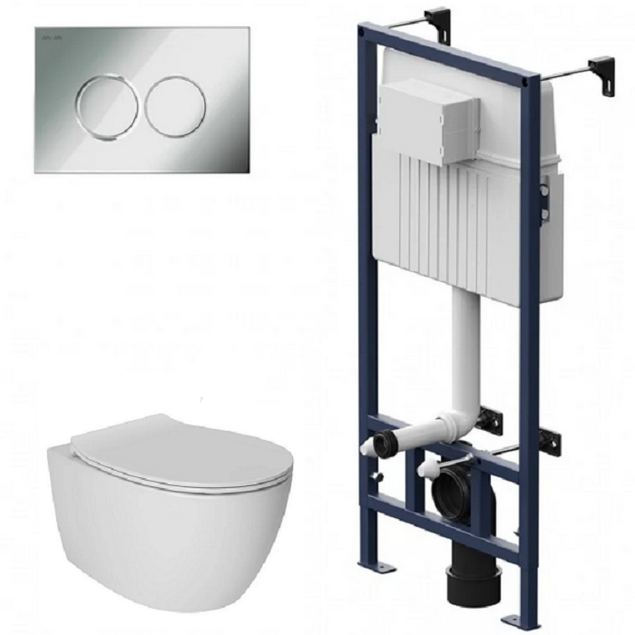 Изображение товара Инсталляция Am.Pm ProC и унитаз Sentimenti Neo безободковые с микролифтом и каскадным сливом