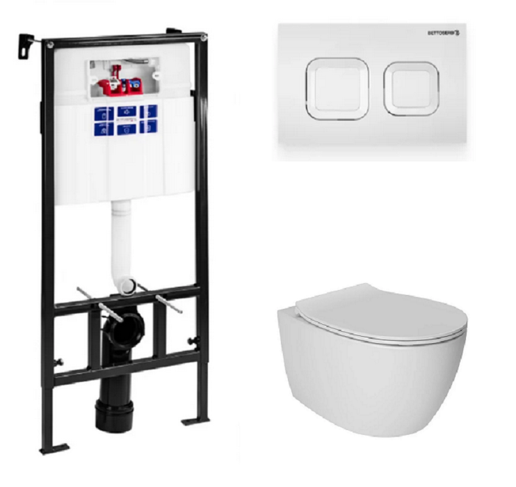Изображение товара Инсталляция Bettoserb для унитаза с безободковым дизайном и системой микролифт