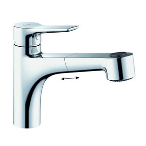 Изображение товара Смеситель для кухонной мойки Kludi Mix 329410575, с выдвижным изливом, хром