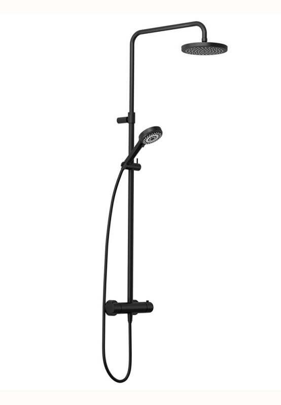Изображение товара Душевая система Kludi Dive 6807939-00, термостатическая, черная матовая