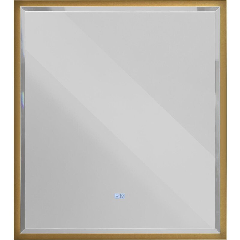 Изображение товара Зеркало интерьерное Cezares Interni CZR-SPC-INT-1000-900-LED-TCH-WARM-BORO, 100 см, с LED подсветкой и сенсорным выключателем, рама золото брашированное