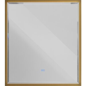 Изображение товара Зеркало интерьерное Cezares Interni CZR-SPC-INT-1000-900-LED-TCH-WARM-BORO, 100 см, с LED подсветкой и сенсорным выключателем, рама золото брашированное
