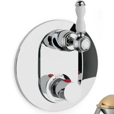 Изображение товара Смеситель термостатический Bandini Antico 824620KO06D для ванны/душа, ручка керамическая Antico, хром/золото