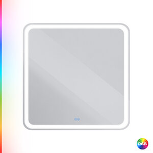 Изображение товара Зеркало Cezares Multicolore CZR-SPC-MC-800-800-RGB-TCH, 80 см, с разноцветной подсветкой и сенсорным выключателем, с памятью