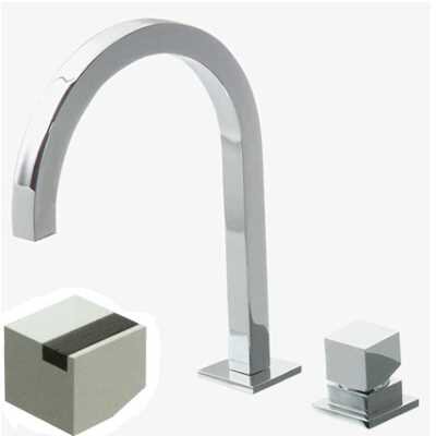 Изображение товара Смеситель Bandini Ice Cube 750720PN01LW для раковины никель/ручка венге