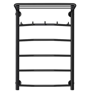 Изображение товара Полотенцесушитель водяной Secado Милан 1 КСП, 4673739226513, ширина 60 см, высота 80 см, с крючками, с полкой, черный матовый