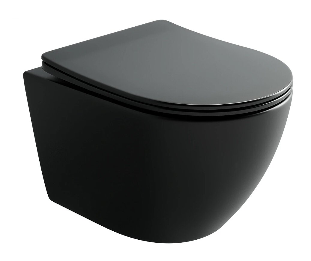 Изображение товара Подвесной унитаз Ceramicanova Uno CN11001TMB безободковый торнадо черный матовый