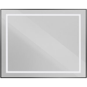 Изображение товара Зеркало BelBagno Kraft SPC-KRAFT-1000-800-SENS-NERO, 100 см, с LED подсветкой, с сенсорным выключателем, цвет рамы черный 