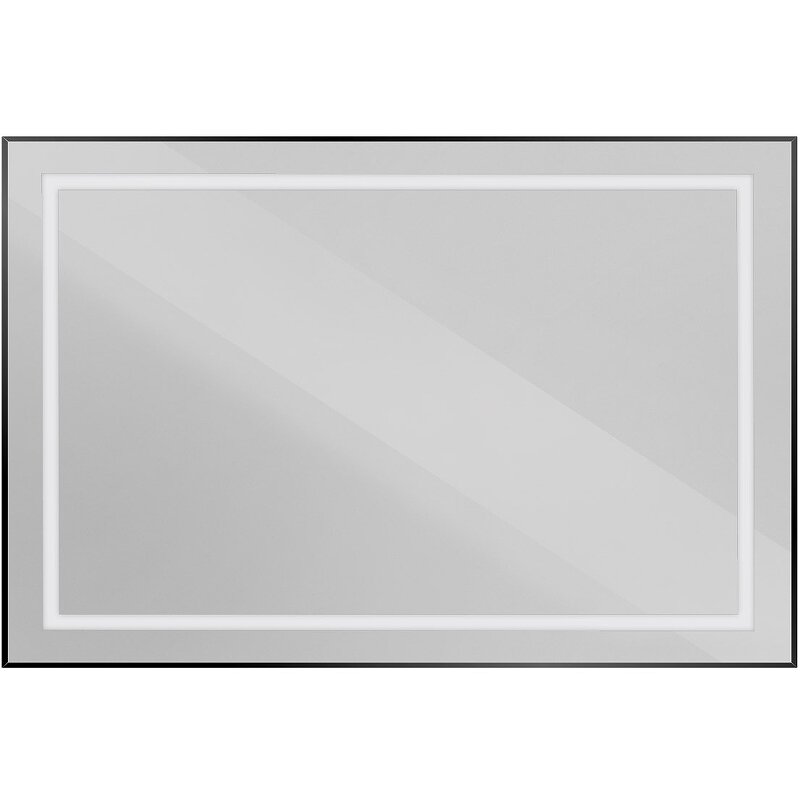 Изображение товара Зеркало BelBagno Kraft SPC-KRAFT-1200-800-SENS-NERO, 120 см, с LED подсветкой, с сенсорным выключателем, цвет рамы черный