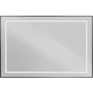 Изображение товара Зеркало BelBagno Kraft SPC-KRAFT-1200-800-SENS-NERO, 120 см, с LED подсветкой, с сенсорным выключателем, цвет рамы черный