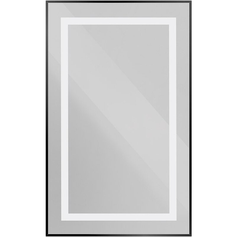 Изображение товара Зеркало BelBagno Kraft SPC-KRAFT-500-800-SENS-NERO, 50 см, с LED подсветкой, с сенсорным выключателем, цвет рамы черный