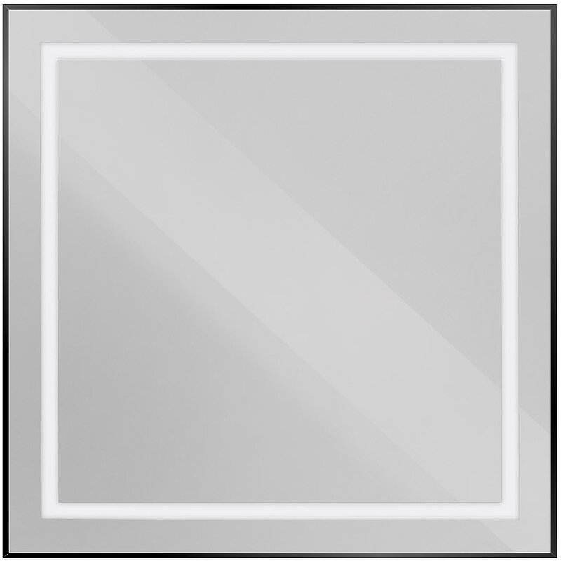 Изображение товара Зеркало BelBagno Kraft SPC-KRAFT-800-800-SENS-NERO, 80 см, с LED подсветкой, с сенсорным выключателем, цвет рамы черный