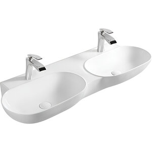 Изображение товара Раковина SantiLine SL-2113 120 см из фаянса накладная белая угловая