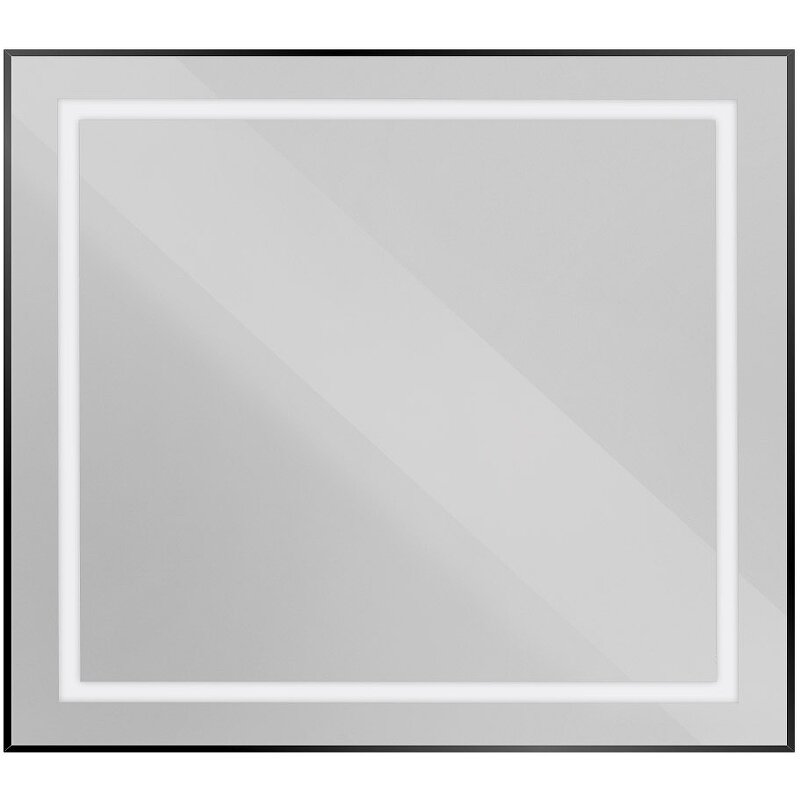 Изображение товара Зеркало BelBagno Kraft SPC-KRAFT-900-800-SENS-NERO, 90 см, с LED подсветкой, с сенсорным выключателем, цвет рамы черный