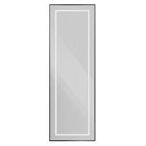 Изображение товара Зеркало BelBagno Kraft SPC-KRAFT-555-1700-TCH-PIA-NERO, 55 см, светодиодная подсветка, с сенсорным выключателем, с подогревом, черный