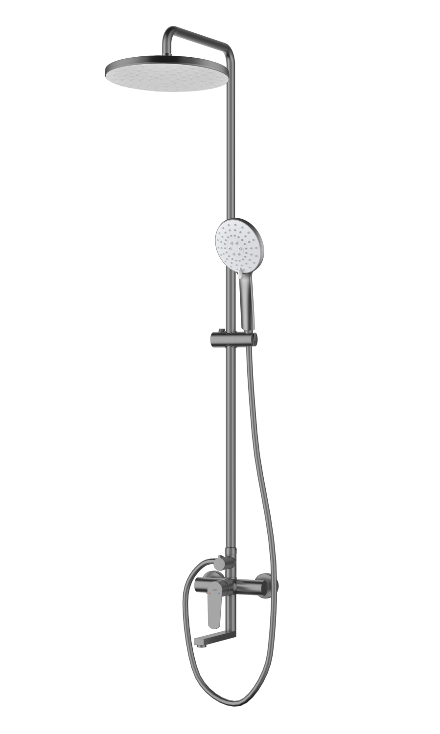 Изображение товара Душевая система D&K Bayern.München DA1563706B18, графит с трехрежимной лейкой и гарантией 10 лет