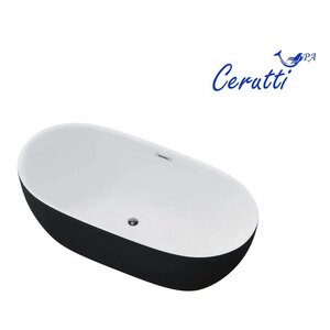 Изображение товара Ванна акриловая отдельностоящая Ceruttispa Skye CT10877, 170 x 75 см, внутри белая, снаружи черная