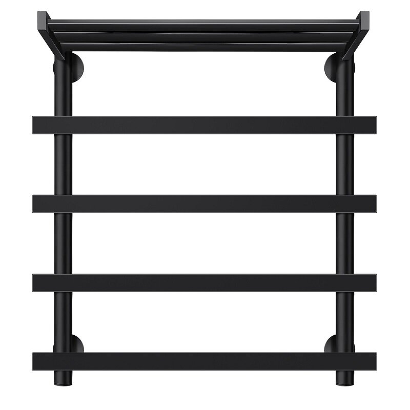 Изображение товара Полотенцесушитель водяной Secado Понтида 1 СП, 4673739227305, ширина 50 см, высота 60 см, с полкой, черный матовый, 60x40x50