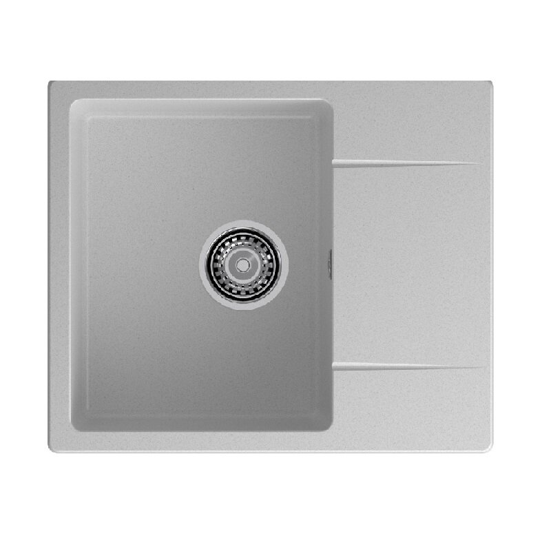 Изображение товара Кухонная мойка GranFest GF-Urban 258L из искусственного камня с крылом, 58x49 см, матовая серого цв