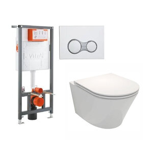 Изображение товара Инсталляция Vitra Rapid с унитазом Jacob Delafon Rodin+, крышка микролифт, клавиша смыва, 742-5800-01/EDY102-00/E23280-00/740-0480