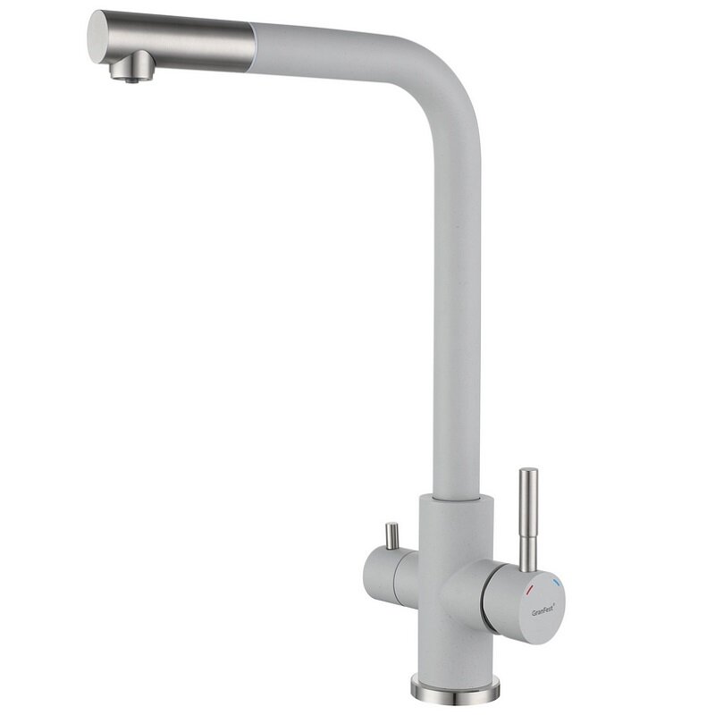 Изображение товара Смеситель кухонный GranFest Quarz Z-5421 серый для мойки с подключением к фильтру