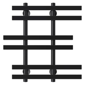 Изображение товара Полотенцесушитель водяной Secado Понтида 6, 4673739227855, ширина 60 см, высота 60 см, черный матовый, 60x20x60