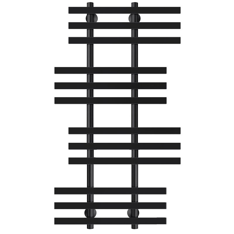 Изображение товара Полотенцесушитель водяной Secado Понтида 6, 4673739227930, ширина 50 см, высота 120 см, черный матовый, 120x20x50
