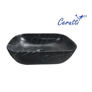 Изображение товара Раковина Ceruttispa  CR8217MMB, 50 см, накладная, фарфор, мрамор матовый черный