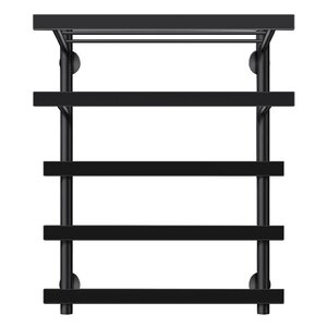 Изображение товара Полотенцесушитель водяной Secado Понтида 7 СП, 4673739227978, ширина 50 см, высота 60 см, с полкой, черный матовый, 60x50x60