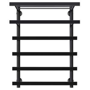 Изображение товара Полотенцесушитель водяной Secado Понтида 7 СП, 4673739227992, ширина 40 см, высота 80 см, с полкой, черный матовый, 80x40x50