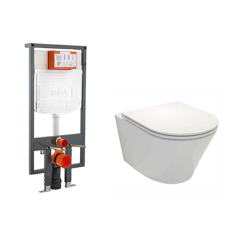 Изображение товара Инсталляция Vitra с унитазом Jacob Delafon Rodin+, крышка микролифт, 748-5800-01/EDY102-00/E23280-00