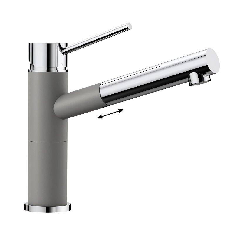 Изображение товара Смеситель Blanco Alta-S Compact для кухонной мойки (хром/гранит) 20 см излив