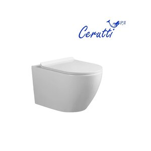Изображение товара Подвесной унитаз Ceruttispa Clio Aria CT10582, безободковый, сиденье с микролифтом, белый