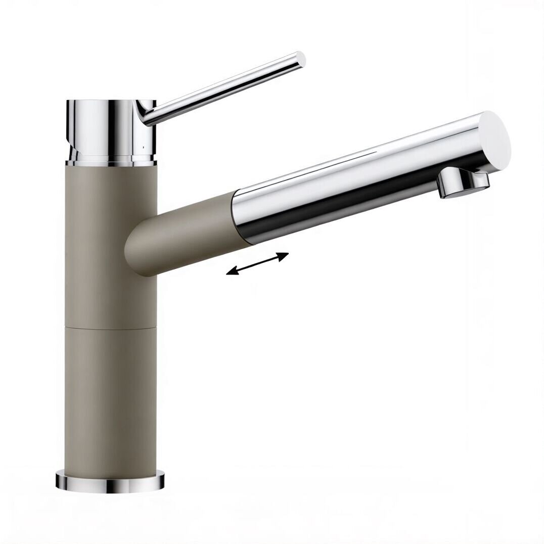 Изображение товара Смеситель Blanco Alta-S Compact 517634 хром / серый беж Изображение товара Смеситель Blanco Alta-S Compact 517634 хром / серый беж