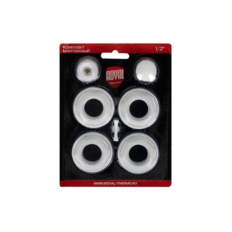 Изображение товара Комплект монтажный Royal Thermo RT1/2W 1/2 дюйма для радиаторов белый