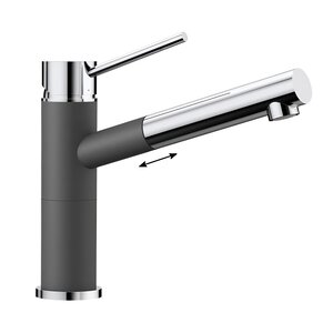 Изображение товара Смеситель Blanco Alta-S Compact 518809 хром / темная скала