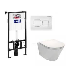 Изображение товара Инсталляция Bettoserb Sava Fix Slim с унитазом Jacob Delafon Rodin+, крышка микролифт, SET40006470/EDY102-00/E23280-00