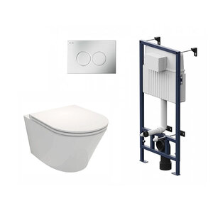 Изображение товара Инсталляция Am.Pm ProC с унитазом Jacob Delafon Rodin+, крышка микролифт, клавиша смыва, I012707/E233267/E23280-00/I070131